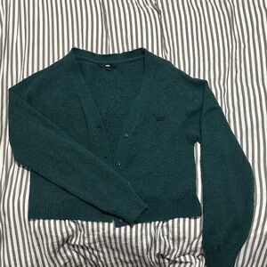 Vans Deep Teal Cropped Button-Up Cardigan